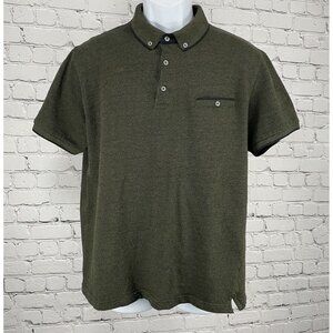 Cactus Man Green Print Button Down Collared Polo Casual Preppy Shirt Size XL